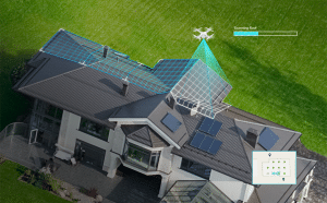 Drone scanning roof