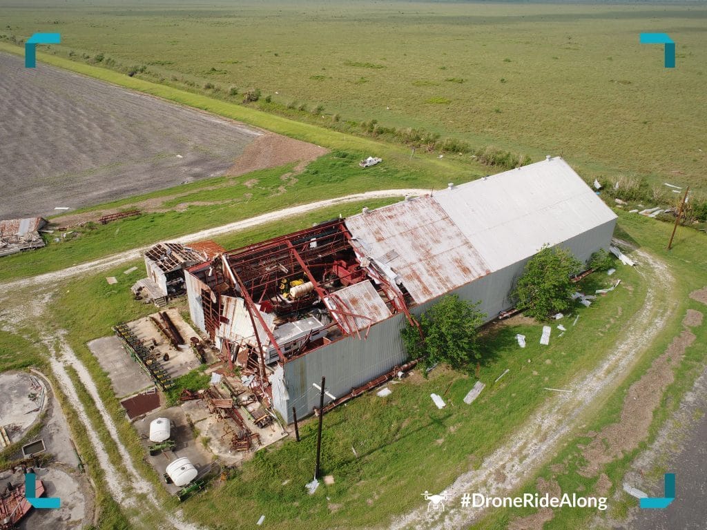 damaged barn aerial footage